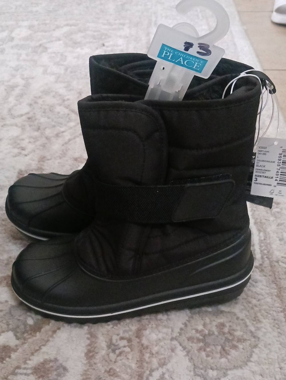 The Children's Place Kids' Black Winter Snow Boots